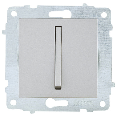 Выключатель 1 СП 10А узкая клавиша механизм Ovivo серебро