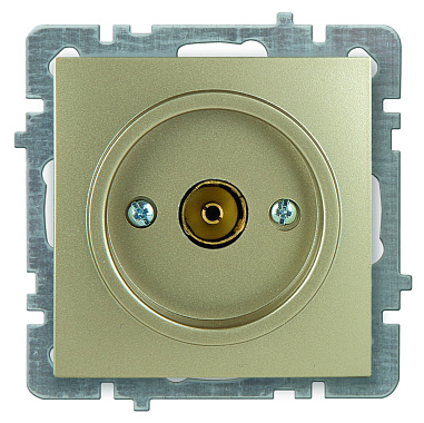 Розетка 1 СП TV оконечная механизм Nilson Touran Metallic золото