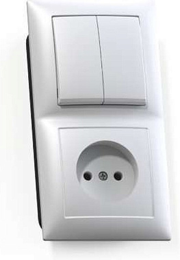 Блок комб. СП (2кл + 1роз) Кунцево-Электро Селена белый