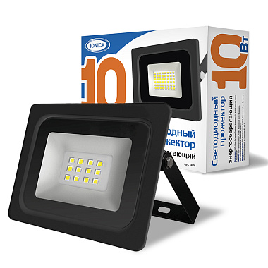 Прожектор светодиодный  10Вт 6500К IP65 850Лм черный IONICH 1474