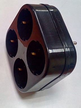 Четверник-евро 16А 250В черный Toker