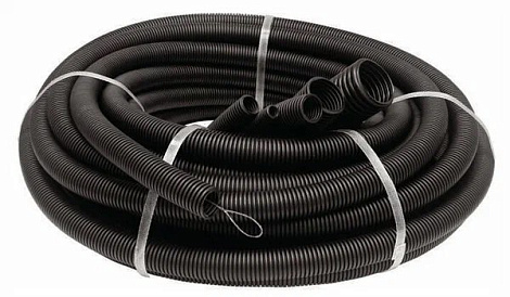 Труба гофр.25мм ПНД (черная) с зондом легкая Рувинил