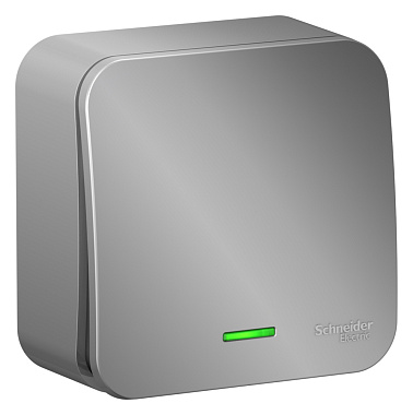 Переключатель 1 ОП 10А (изол.пл.) с подсв. cх.6 SE Blanca алюминий