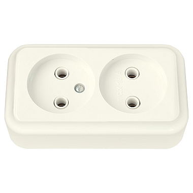 Розетка 2 ОП 16А Bylectrica Пралеска бежевый
