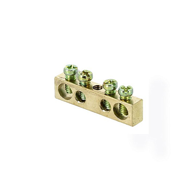 Шина PEN "ноль-земля" (6x9мм)  4 отв. латунь крепеж по центру EKF