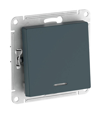 Переключатель 1 СП 10АХ с подсв. сх.6а механизм безвинт. зажим SE AtlasDesign изумруд