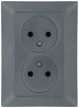 Розетка 2 СП 16А (керамика) Ne-ad Aras графит