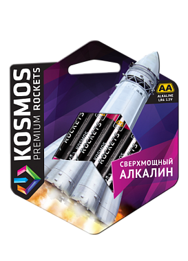 Элемент питания (AA) щелочной LR6 Alkaline 1,5V 4BL Космос premium Rockets