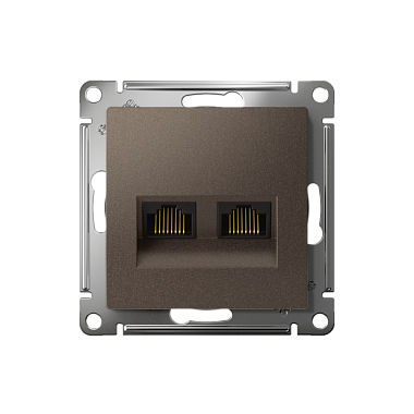 Розетка 1 СП комп. RJ45+RJ45 кат.5е механизм SE AtlasDesign мокко