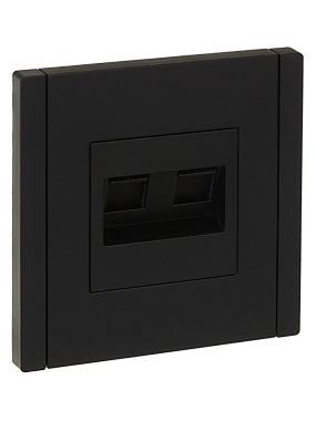 Розетка 1 СП комп. RJ45+RJ45 кат.6 IEK FP134 Forte&Piano черный