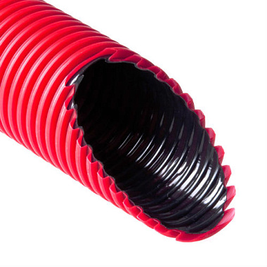 Труба двустенная ПНД/ПВД 110/93,8мм (муфта+2 упл.кольца) Рувинил красная