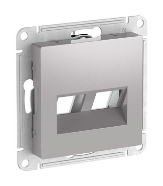 Лицевая панель розетки 2-местной для функций типа Keystone SE Atlasdesign алюминий
