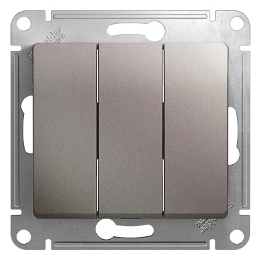 Выключатель 3 СП 10АХ сх.1+1+1 механизм SE Glossa платина