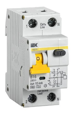 Диф. автомат 2P 16А  10мА х-ка B АВДТ32 IEK