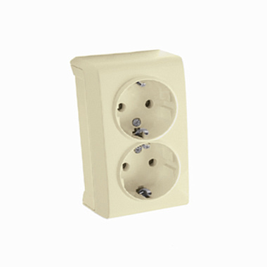 Евророзетка 2 ОП 16А Viko Vera крем