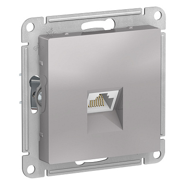 Розетка 1 СП комп. RJ45 кат.5е механизм SE AtlasDesign алюминий