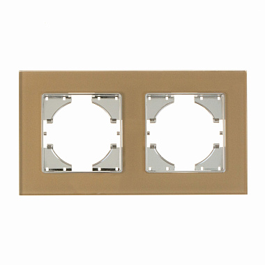 Рамка 2-постовая Gusi Electric Ugra стекло, цвет шампань