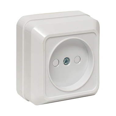 Розетка 1 ОП 10А с з/шт EKF Рим белый