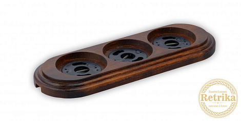 Рамка 3-постовая Retrika "Темный дуб, лак"