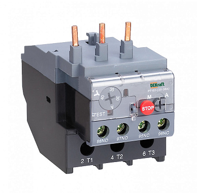 Реле тепловое для контакторов  25-38А 30,0А-40,0А РТ-02 DEKraft