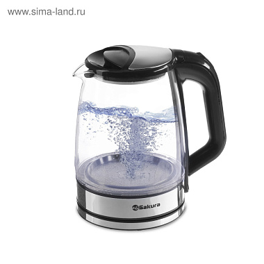 Чайник электрический SA-2722BK (2,2л) стекл. подсв. Sakura