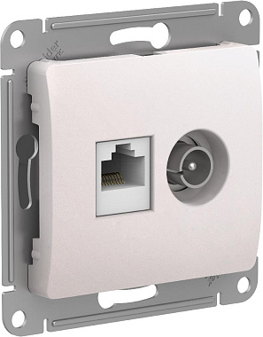 Розетка 1 СП TV+комп.RJ45 кат.5е механизм SE Glossa перламутр