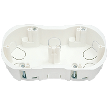 Подрозетник 2-местный в г/к 155х76х45,5мм (с винтами) метал.лапки Bylectrica Минск