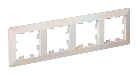 Рамка 4-постовая SE AtlasDesign Air жемчуг/дымчатый белый