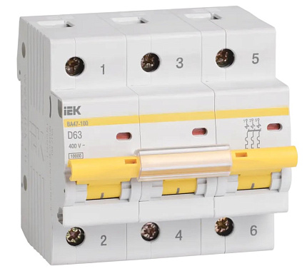 Автоматический выключатель 3P  40А (D) 10kA ВА 47-100 IEK