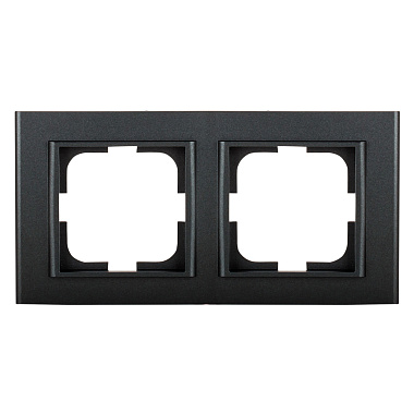 Рамка 2-постовая Ovivo Mina черный металлик