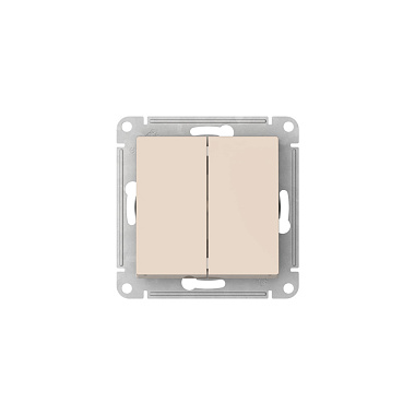 Переключатель 2 СП 10АХ сх.6/2 механизм безвинт. зажим SE AtlasDesign бежевый