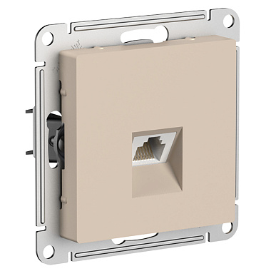Розетка 1 СП комп. RJ45 кат.6а механизм SE AtlasDesign песочный