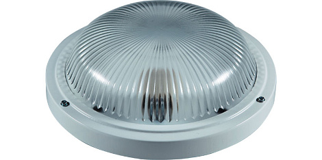 Светильник промышленный под лампу Е27 до 100Вт IP65 ТЕХАС круг (стекло) белый d280 Владасвет