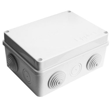 Коробка расп. ОП 150х150х70мм IP54 10 вводов (6 гермовводов) крышка на винтах белый E.p.plast