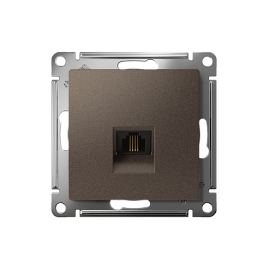 Розетка 1 СП телефонная RJ11 механизм SE AtlasDesign мокко