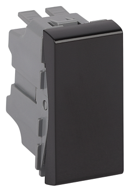 Выключатель модульный одноклавишный 45х22,5мм Рувинил черный