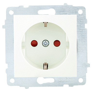 Розетка с заземлением 1 СП 16А с з/шт механизм Ovivo белый