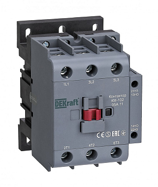 Контактор  95А 380В/400В АС3 АС4 1НО+1НЗ КМ-102 DEKraft