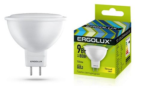 Лампа светодиодная GU5.3  9Вт 3000К 180-240В JCDR Ergolux