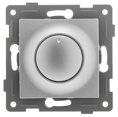 Светорегулятор 1 СП 500Вт поворотный (диммер) механизм Gusi Electric Ugra серебро