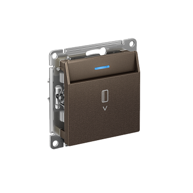 Выключатель 1 СП 10А карточный, с подсв., без задержки отключения, механизм SE AtlasDesign мокко