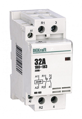 Контактор  32А модульный 1НО+1НЗ МК-103 DEKraft