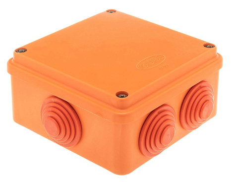 Коробка расп. ОП 100х100х50мм IP55 HF не распр.горение оранжевый Gusi Electric