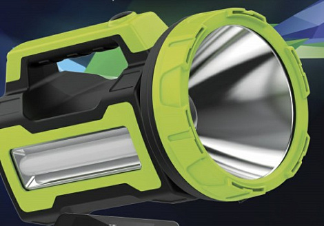 Фонарь аккум. 10W LED, бок.пан. 3Вт, 3 режраб, регулировка яркости, з/у220/12в usb вых KOSMOS PREMIUM