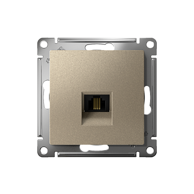 Розетка 1 СП телефонная RJ11 механизм SE AtlasDesign шампань