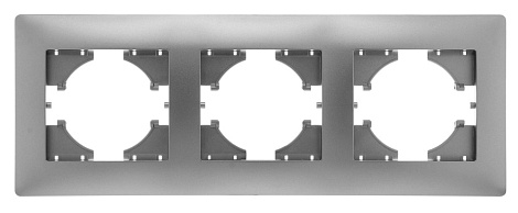 Рамка 3-местная Gusi BRAVO серебро