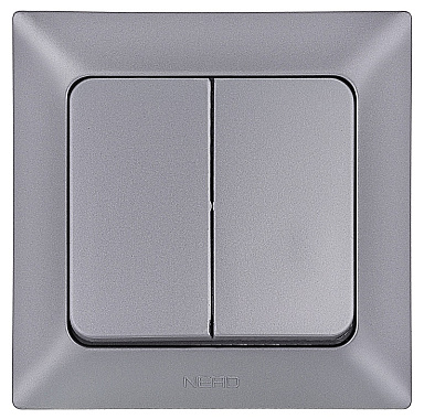 Выключатель 2 СП 10А Ne-ad Aras серебро