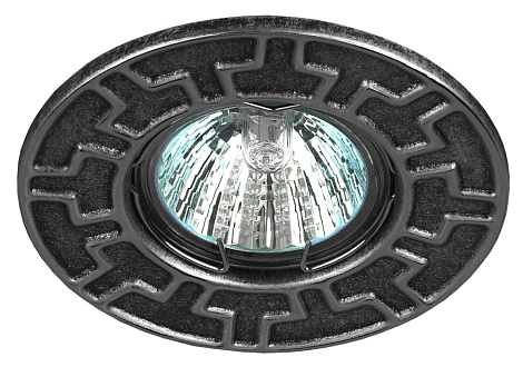 Светильник точечный MR16 12V/220V 50W штампованный черный/хром ЭРА Б0036485