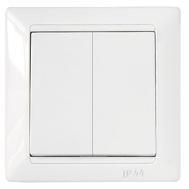 Выключатель 2 СП IP44 10А Bylectrica Стиль белый