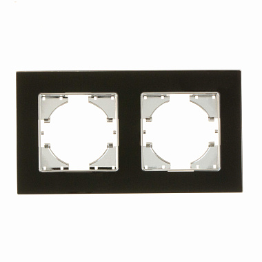 Рамка 2-постовая Gusi Electric Ugra стекло, цвет черный
